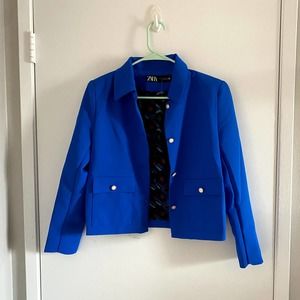 Zara JEWEL BUTTON JACKET BLUISH | 2376/542